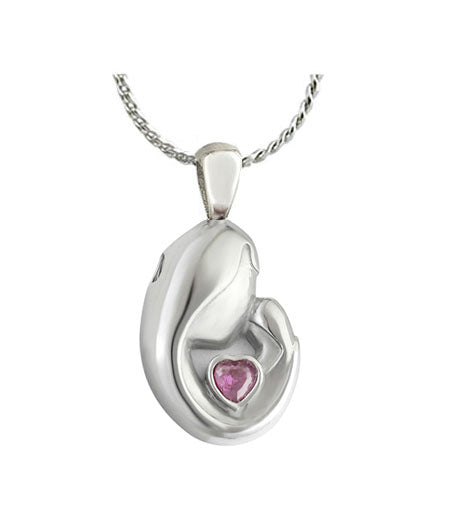 Mother & Child Pink Crystal Ashes Urn - Love Charms™ Option