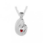 Mother & Child Red Heart Stainless Ash Urn - Love Charms™ Option