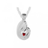 Mother & Child Red Heart Stainless Ash Urn - Love Charms™ Option