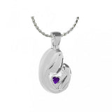 Mother & Child Purple Crystal Jewelry Urn - Love Charms Option
