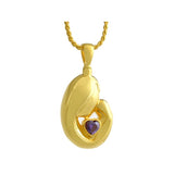 Mother and Child Purple Crystal Gold Ashes Urn - Love Charms Option