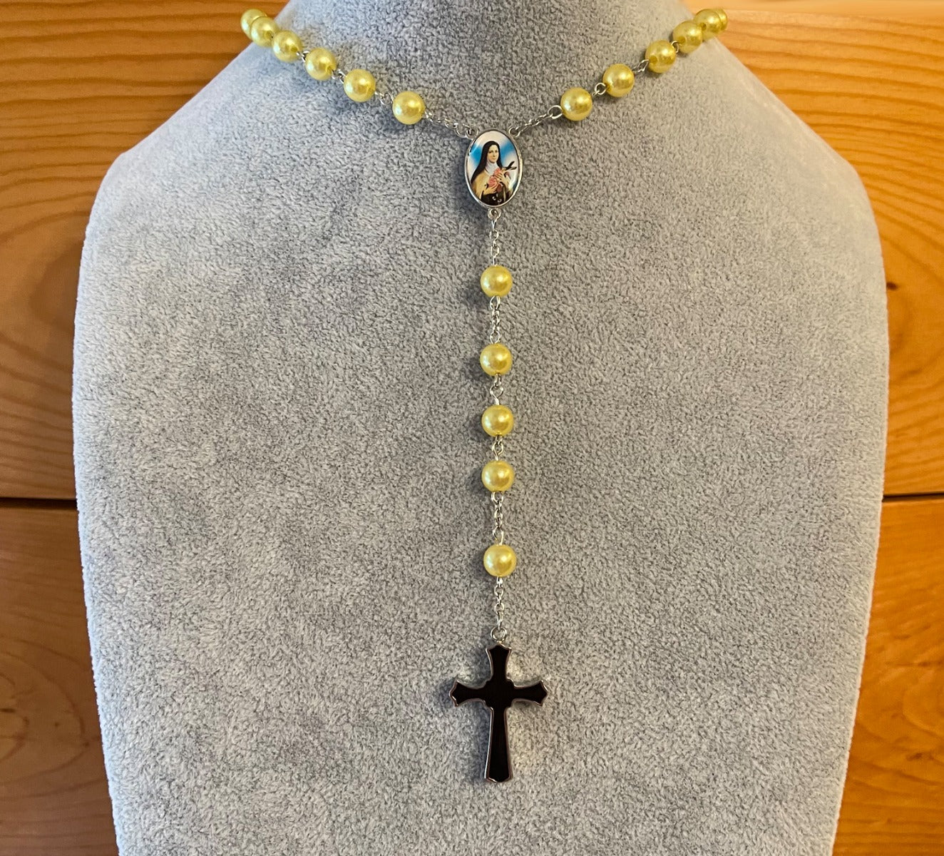 Mother of Mercy Rosary Necklace Urn