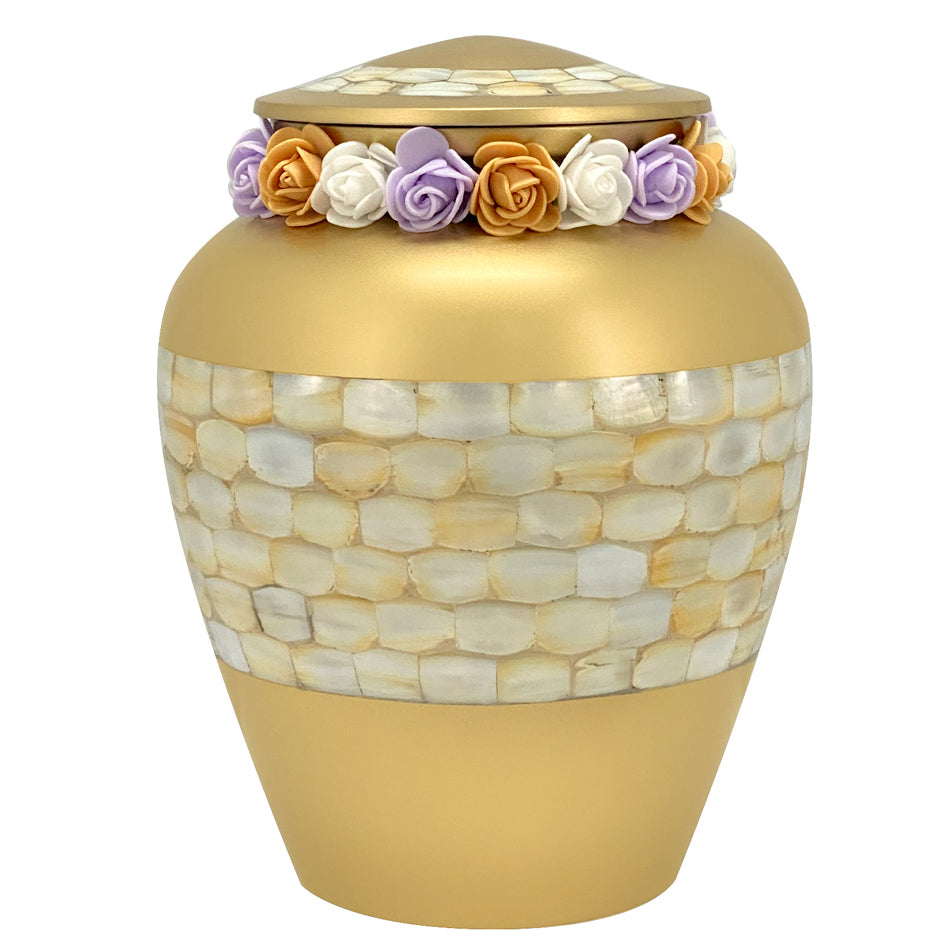 Mother of Pearl Memorial Urn - Tribute Wreath™ - Pro Laser Engraving