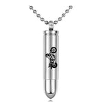 Motorcycle Bullet Magnum Pendant Urn - Love Charms Option