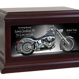 Motorcycle Flames Braille Urn