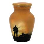 Motorcycle Rider Silhouette Keepsake Urn - Love Charms® Option