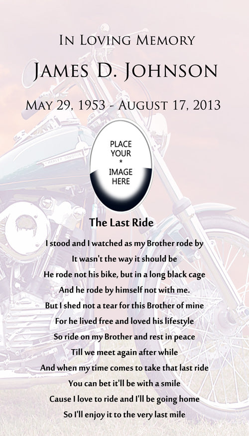 Last Ride Poem Urn