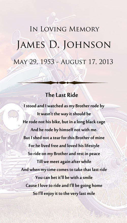 Motorcycle Poem Urn