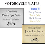 Motorcycle Name Plates For Cremation Urns
