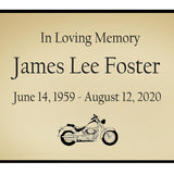 Motorcycle Name Plates For Cremation Urns
