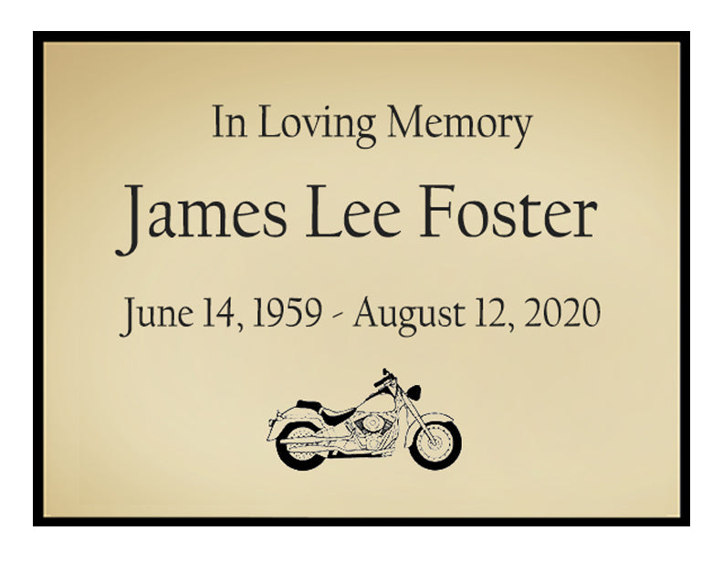 Motorcycle Name Plates For Cremation Urns
