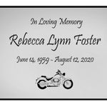 Motorcycle Name Plates For Cremation Urns