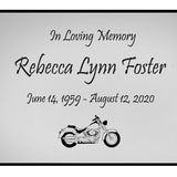 Motorcycle Name Plates For Cremation Urns