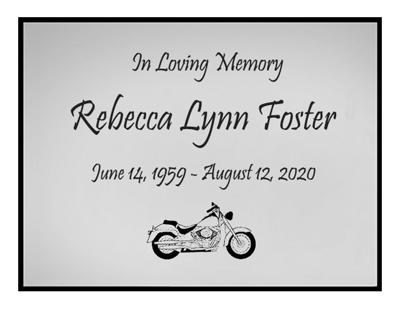 Motorcycle Name Plates For Cremation Urns