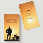 Motorcycle Rider Silhouette Ride Free Memorial Cards - Funeral  Cards - Celebration of Life Cards