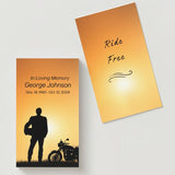 Motorcycle Rider Silhouette Ride Free Memorial Cards - Funeral  Cards - Celebration of Life Cards