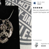 Eagle Biker Ash Pendant Urn - Love Charms™ Option