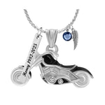 Chopper Motorcycle Ash Pendant Urn - Love Charms® Engraving Option