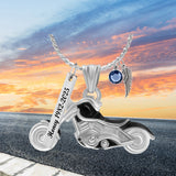 Chopper Motorcycle Ash Pendant Urn - Love Charms® Engraving Option