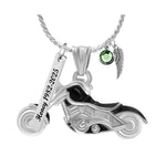 Chopper Motorcycle Ash Pendant Urn - Love Charms® Engraving Option
