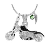 Chopper Motorcycle Ash Pendant Urn - Love Charms® Engraving Option