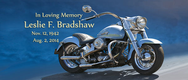 Motorcycle Blues Keychain Urn engraved