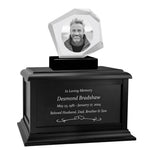 Mountain 3D Crystal Black, Brown or White Keep The Memory® Wood Urn Set - 3D Crystal Engraved Photo Urn