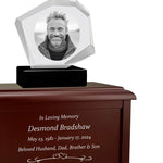 Mountain 3D Crystal Black, Brown or White Keep The Memory® Wood Urn Set - 3D Crystal Photo Engraved Wood Urn