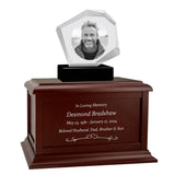 Mountain 3D Crystal Black, Brown or White Keep The Memory® Wood Urn Set - 3D Crystal Photo Engraved Wood Urn