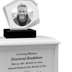 Mountain 3D Crystal Black, Brown or White Keep The Memory® Wood Urn Set - 3D Crystal Photo Engraved Wood Urn