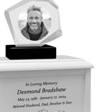 Mountain 3D Crystal Black, Brown or White Keep The Memory® Wood Urn Set - 3D Crystal Photo Engraved Wood Urn