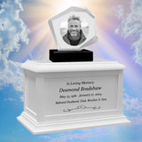Mountain 3D Crystal Black, Brown or White Keep The Memory® Wood Urn Set - 3D Crystal Photo Engraved Wood Urn