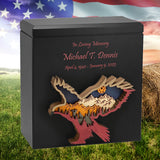 Owl, Wolf, Eagle, Dragon, Ocean, Horses, Bear, Whale Wood Art Cremation Adult Urn - Handmade Adult Wood Urns
