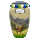 Mountainside Deer Cremation Urn - Tribute Wreath™ - Pro Sand Carved Engraving
