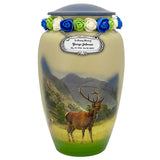 Mountainside Deer Cremation Urn - Tribute Wreath™ - Pro Sand Carved Engraving