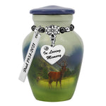 Mountainside Deer Mini Urn - Love Charms® Option