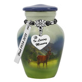 Mountainside Deer Mini Urn - Love Charms® Option