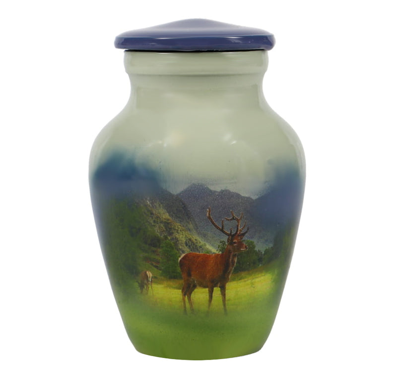 Mountainside Deer Mini Urn - Love Charms® Option