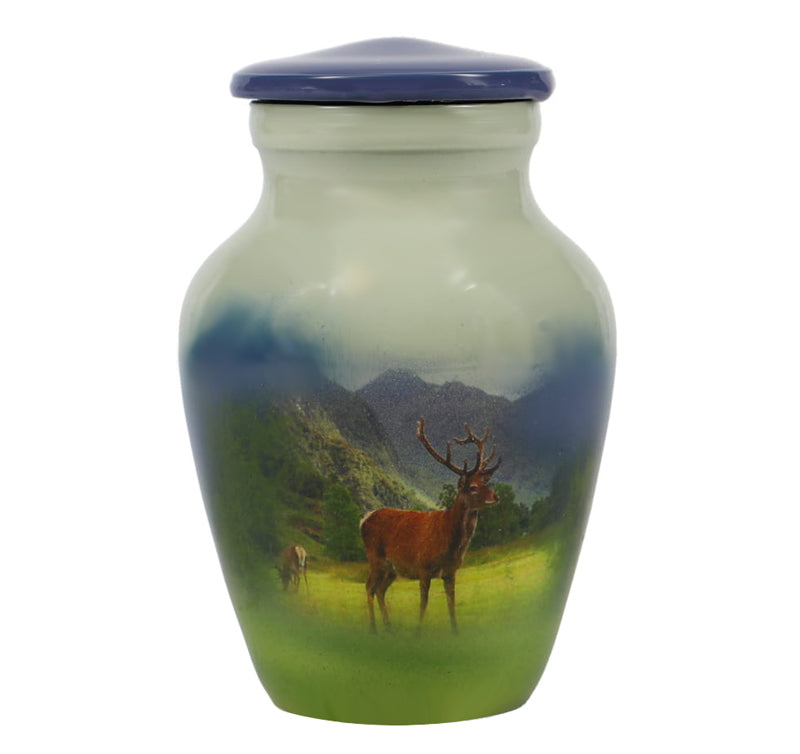 Mountainside Deer Mini Urn - Love Charms® Option