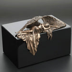 Mourning Angel Metal Cremation Urn - Adult Angel Urn - Personalized Engraving - Burial Vault Option