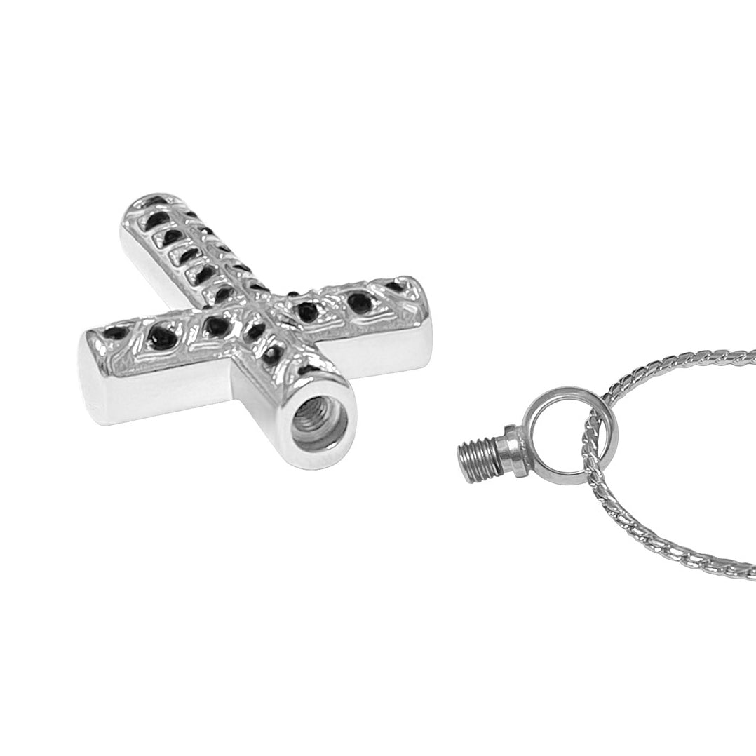 Mourning Tears Cross Cremation Jewelry Urn - Love Charms® Option