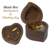 Walnut Heart Music Box Keepsake Urn - My Heart Will Go On