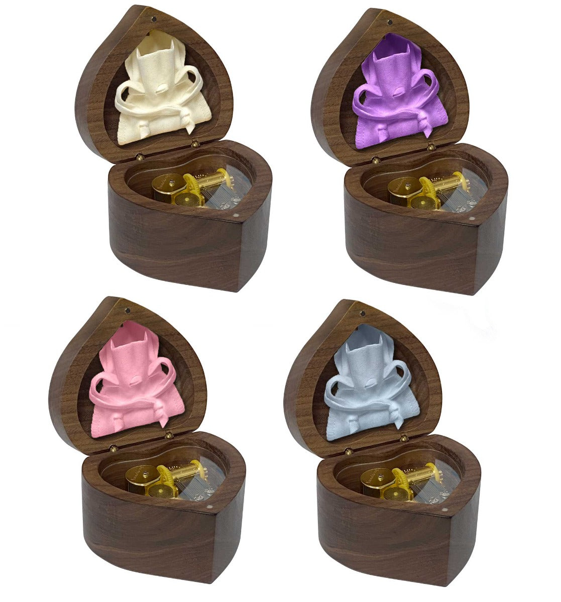 Walnut Heart Music Box Keepsake Urn - My Heart Will Go On