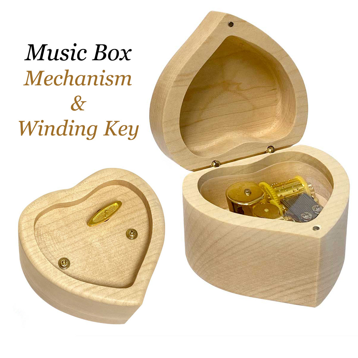 Cherry Heart Music Box Keepsake Urn - Amazing Grace