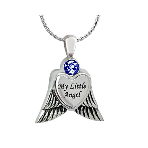 My Little Angel Blue Cremation Jewelry Urn - Love Charms Option
