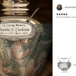 Pewter Medallion Urn Name Plates - Birth & Passing Stone Option