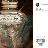 Pewter Medallion Urn Name Plates - Birth & Passing Stone Option
