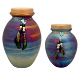 Native American Style Raku Cremation Adult or Medium Urn - Personalization Option