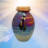 Native American Style Medium Raku Urn