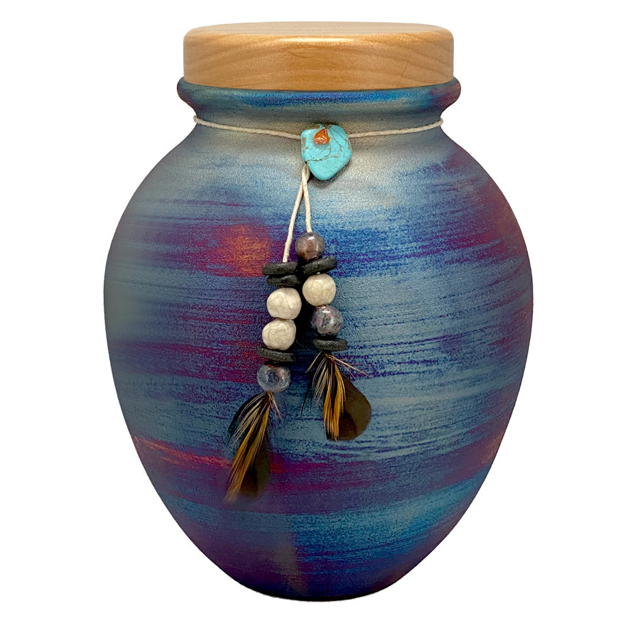Native American Style Youth Raku Urn - Personalization Option